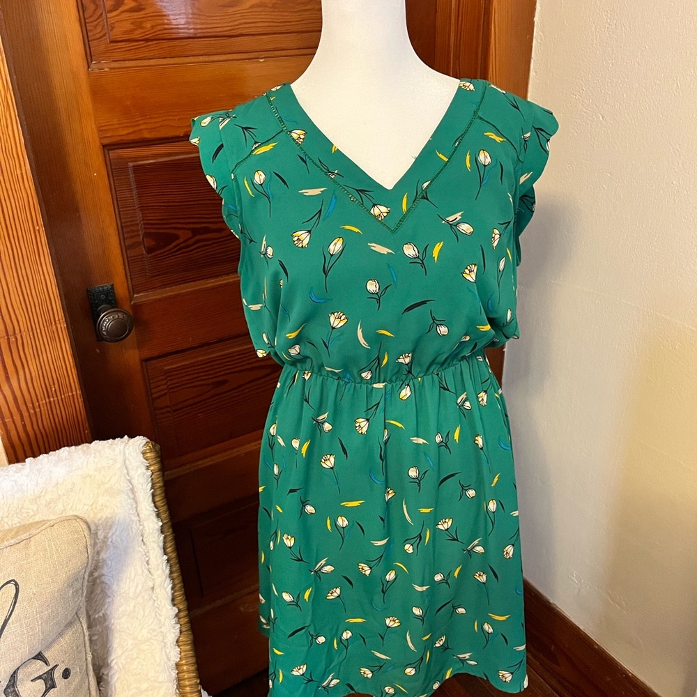 41 Hawthorn Teal and Yellow Floral Dress